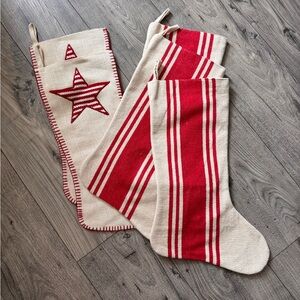 Red and White Striped Christmas Stockings